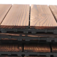 36 Pack 12"x12" Hardwood Interlocking Patio Deck Tiles Waterproof Non Slip Wood Flooring DIY Indoor Outdoor Garden Balcony 6