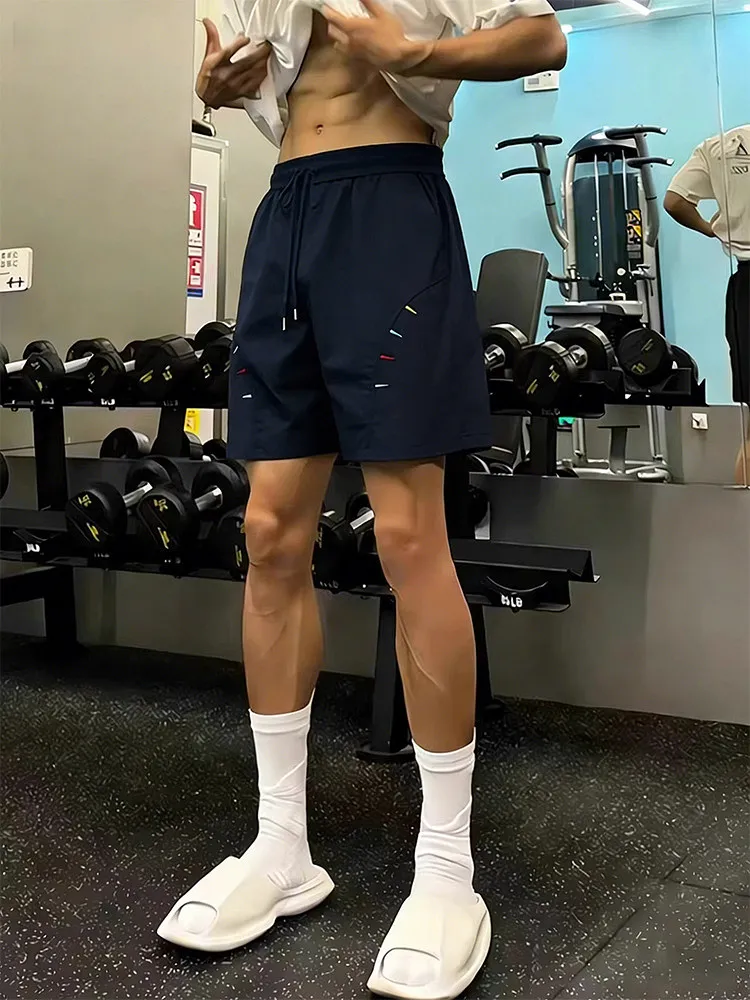 

American Style Quick Dry Ice Silk Men's Shorts Summer Fitness Basketball Sports Pants Casual Four-Five Length Shorts