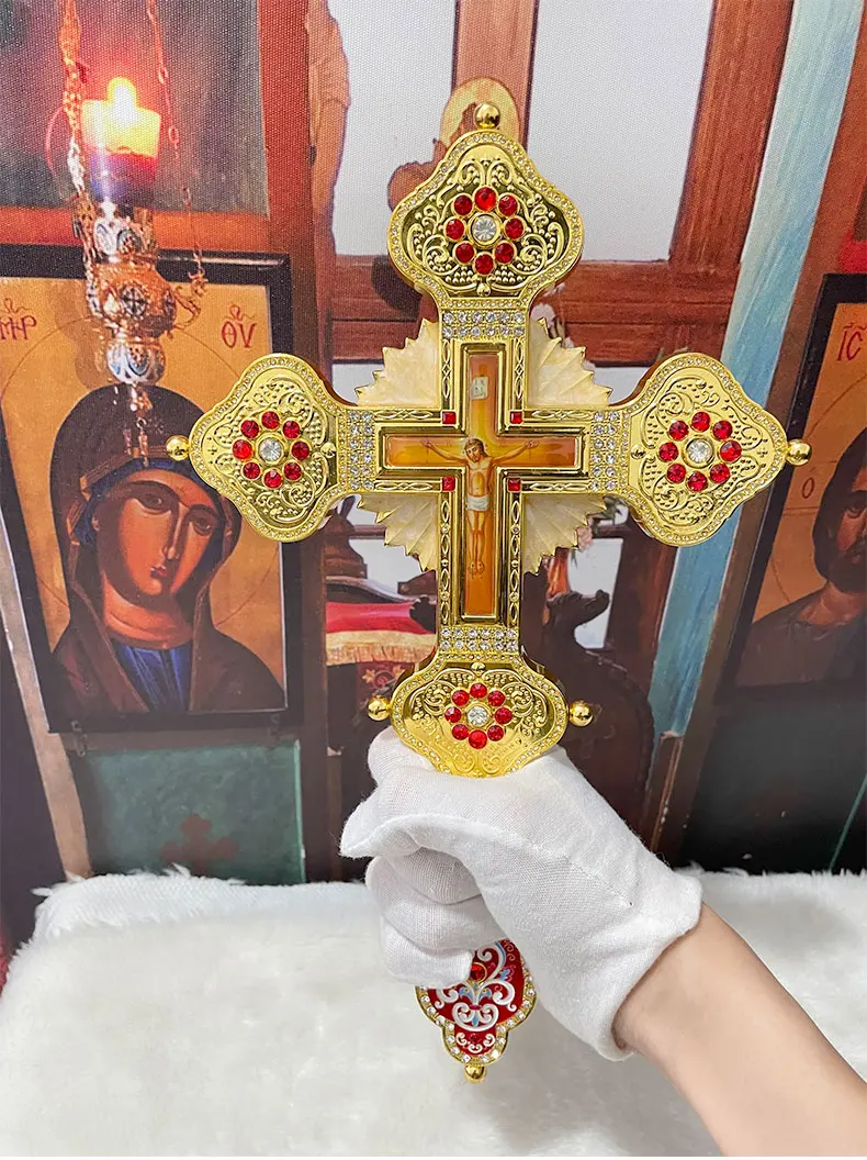 Jesus-Kreuz Orthodoxes Griechisch-Orthodoxes Kreuz Segenskreuz Religiöse Artikel Katholische Kirchendekoration Brustkreuz – Detail 6