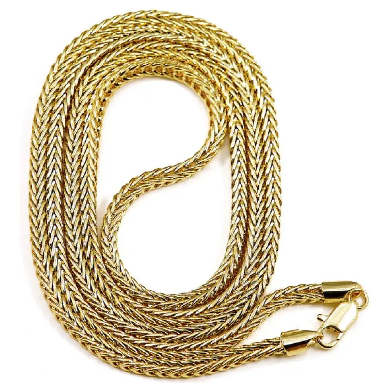 Hip-Hop Long Chain High Quality Alloy Iced 90CM Chain Online Celebrity Snake Bone Chain.