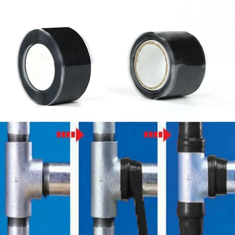 Black Self-Fusing Silicone Tape Cinta Impermeable Sellante Leak-stopping Water-stopping Repair Waterproof Sealing Tape - Image 2