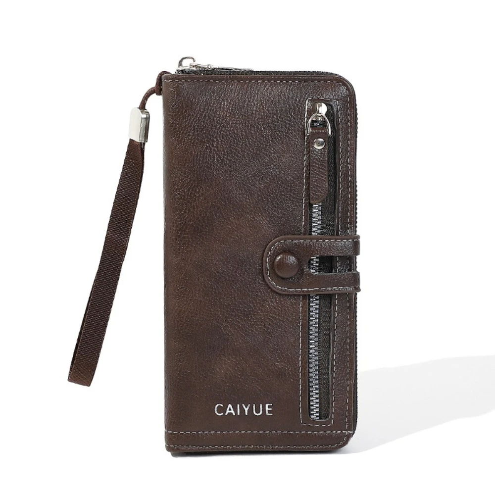 

Luxury Long Men's Wallet Pu Leather Large Capacity Business Wallet Zipper Double Layer Men Clutch Bag Card Holder