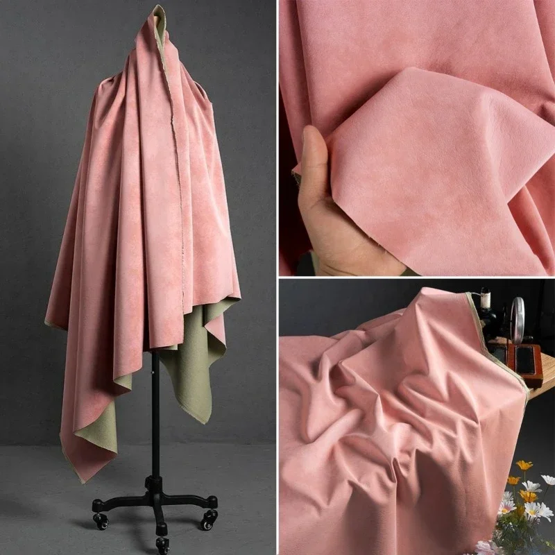 Pink 100x145cm PU Leather Fabric Soft Waterproof Clothing Apparel Sewing Fabric for By The Meter Diy Material Wholesale Cloth