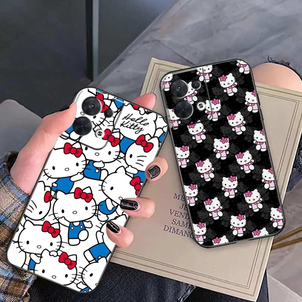 Anime Cute Hello K-Kitty Cat Phone Case For OPPO FIND X5 X3 X6 RENO 10 8 7 7Z 2Z 6 5 4 Lite Pro Plus Case Funda Coque Shell Capa