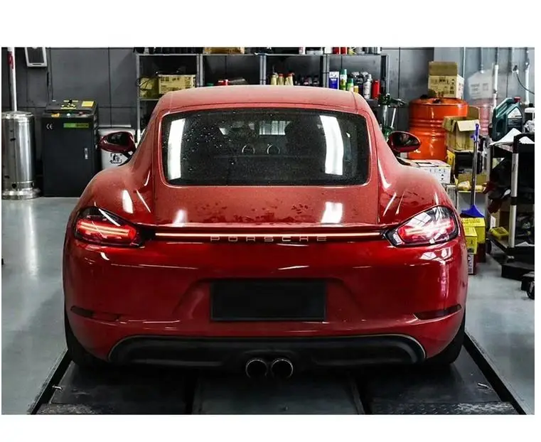 Tail Light For Porsche Cayman Boxster 718 Through LED Taillight Modified LED Rear Water Light Upgrade 982 807 417 2016-2021