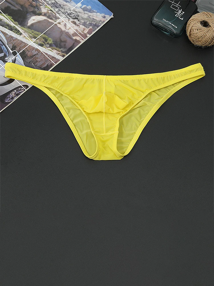 Men Ice Silk Briefs Low-Rise See-Through Pouch Underwear Thin Section Breathable Underpants High Elastic Bikini Slip Homme - Image 4