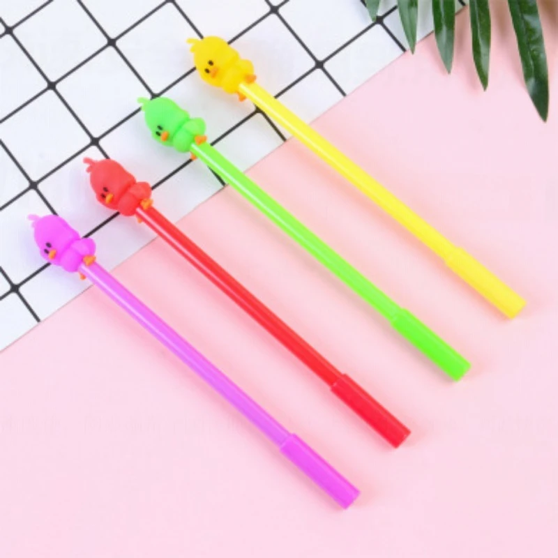 Wholesale Little Yellow Duck Gel Pen Cute Duck Cartoon Water Pen Student School Supplies Black Signature Pen