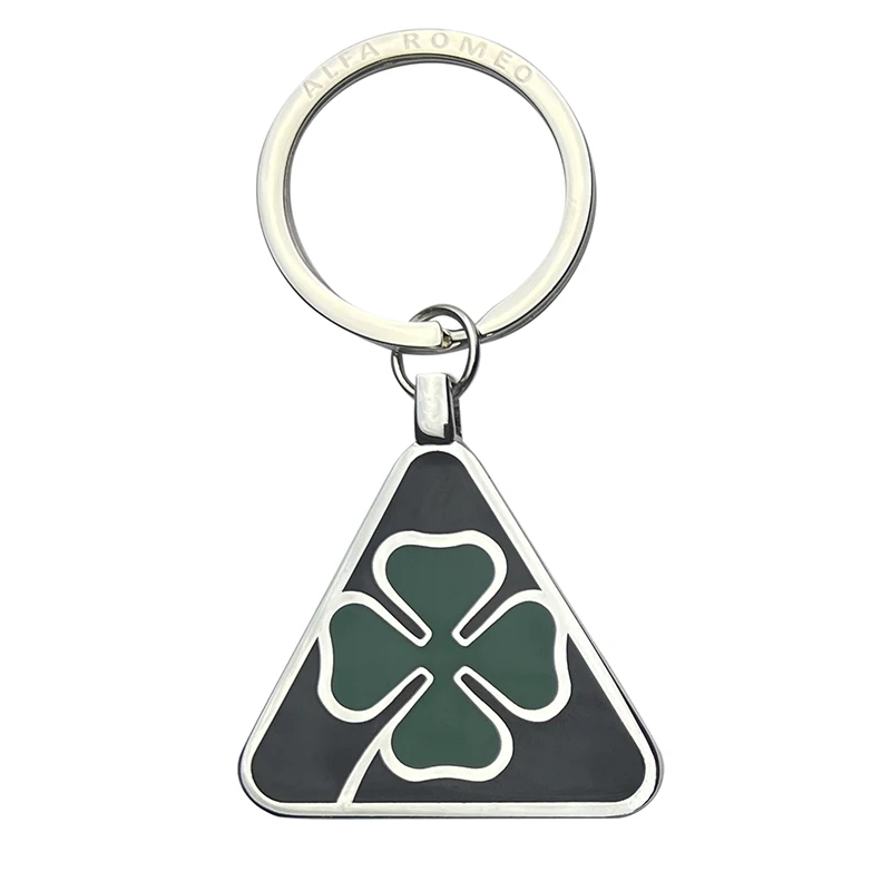 Car Keychain For Alfa Romeo Green Clover Keychain Giulia Stelvio tonale Quadrifoglio Super Sport Logo Badge Buckle QV Logo Ring