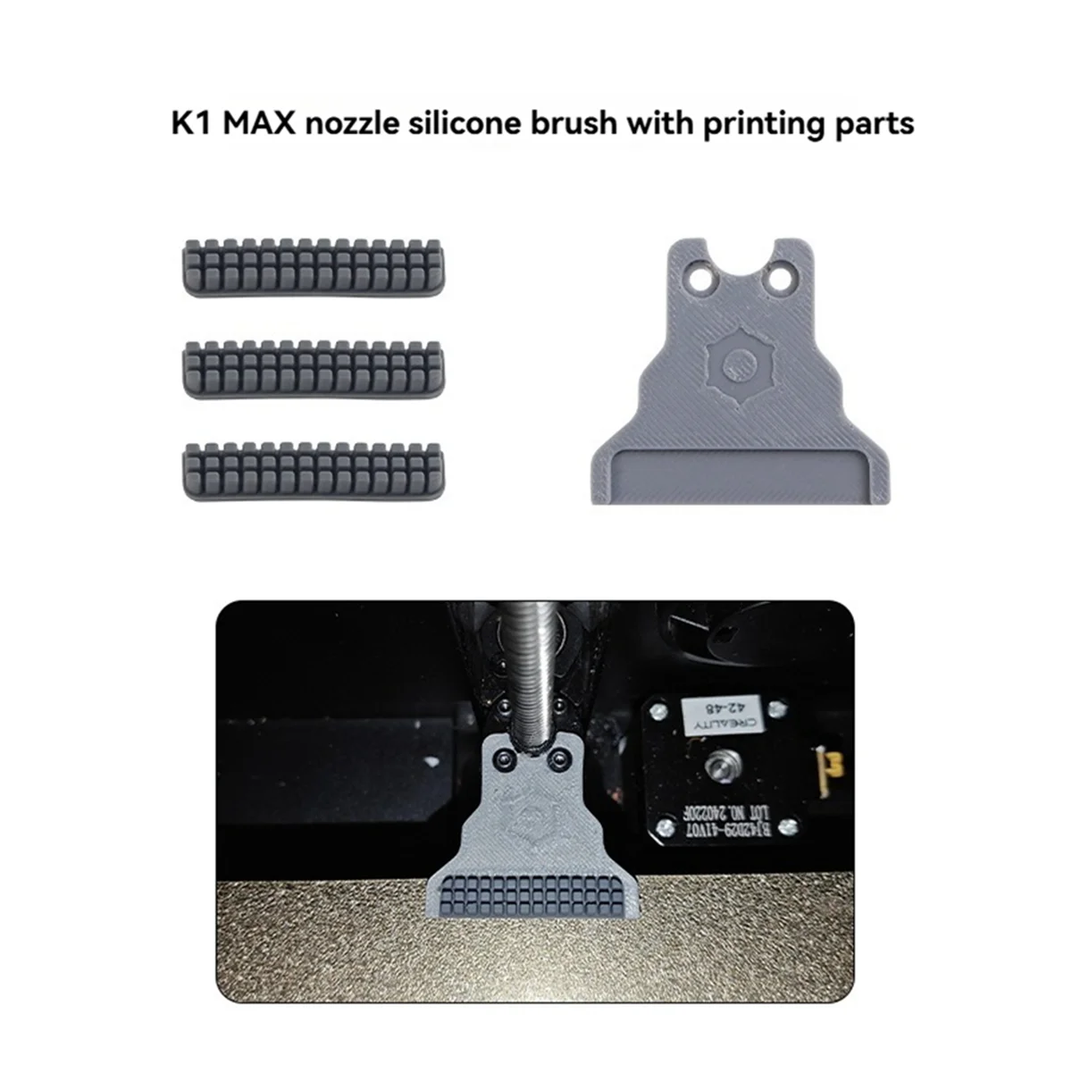 SMIEA Parte della stampante 3D Spazzola per ugelli con kit di parti di stampa per Creality K1 MAX Kit di pulizia per ugelli in silicone per pulizia ugelli