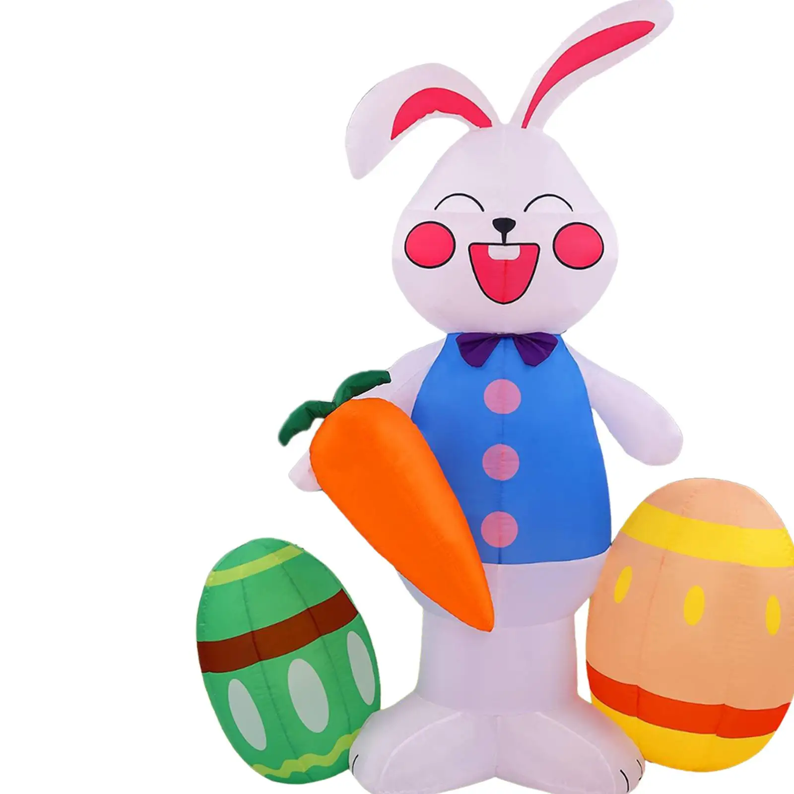 

Easter Bunny Inflatable Builtin Light Waterproof Polyester Outdoor Sculpture Standing Ornament for Lawn Garden Party Decor