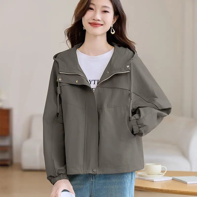 

Women'S Fashionable Trench Vinatge Utility Features Summer Emo Lengthened Dry College Woman'S Senior Below-The-Knee Springautumn