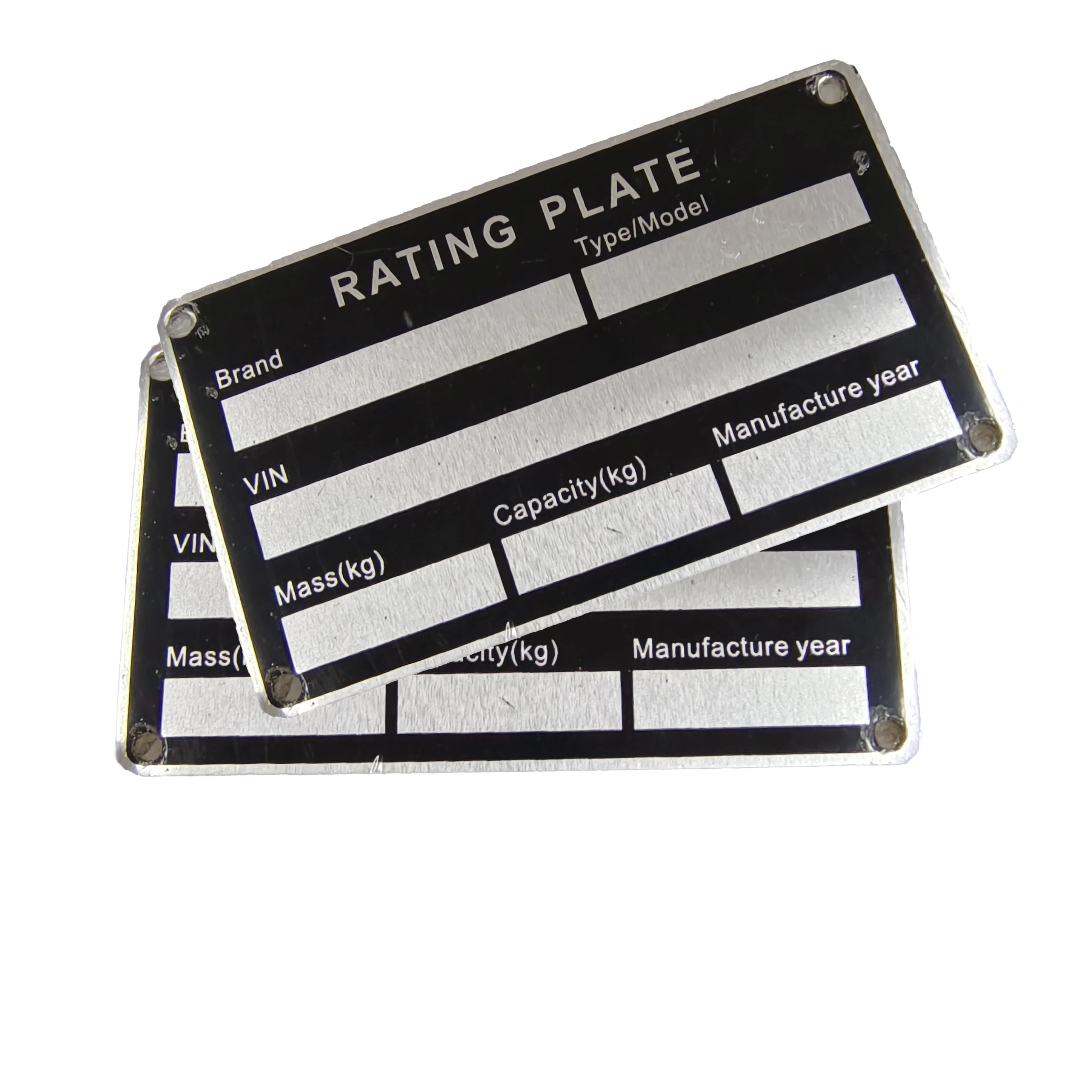 Aluminum Blank or Engraved Trailer VIN & Weight Chassis Plate 85mm x 50mm Identification Number Motorbike Caravan RV Parts Camp