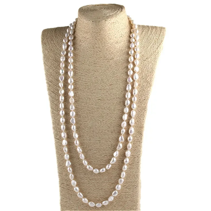 RH Fashion Jewelry 160cm Freshwater Pearl Beads Knotted Long Necklaces Women Festival Gift