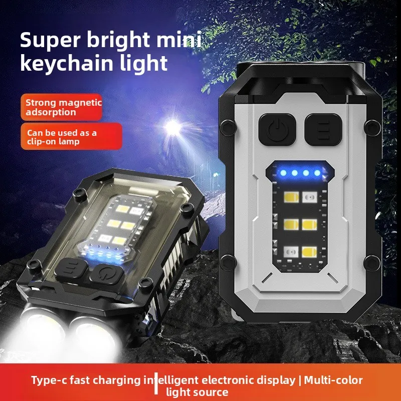 

EDC Tactical Flashlight Portable Mini Light Outdoor Camping Hiking Tools Molle Clip USB Rechargeable Running Emergency Hiking