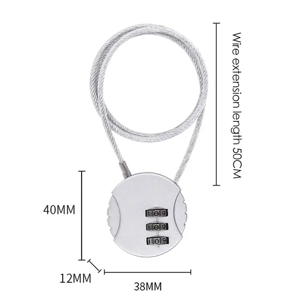 Extended Wire Rope Digit Padlock Zinc Alloy Wire Rope Padlock Anti-theft Code Security Lock Password Motorcycle Helmet Lock