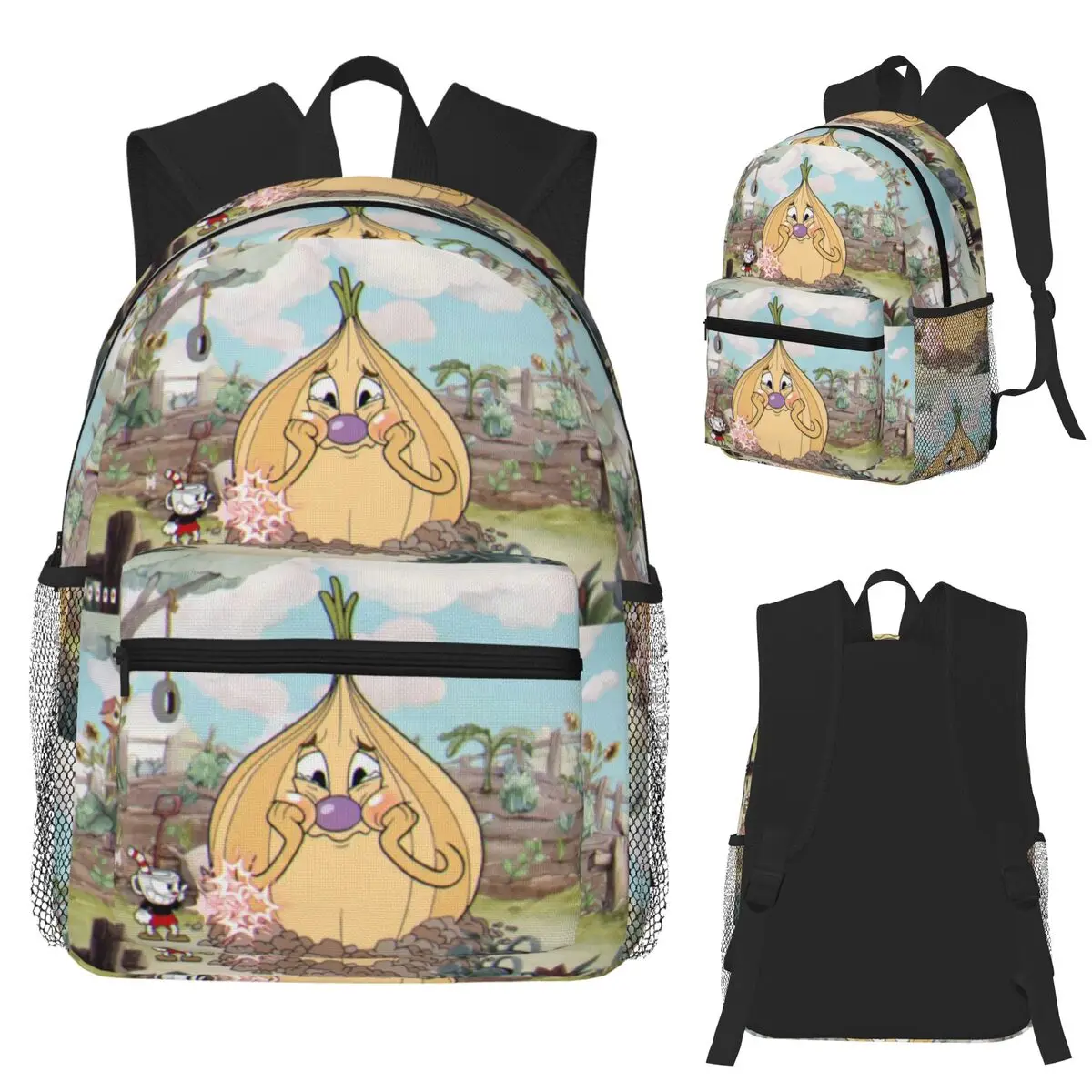 

Anime Cuphead Student Backpack School Bag Hiking Travel Daypack for Men Women Fashion Bookbag Shoulder Bags