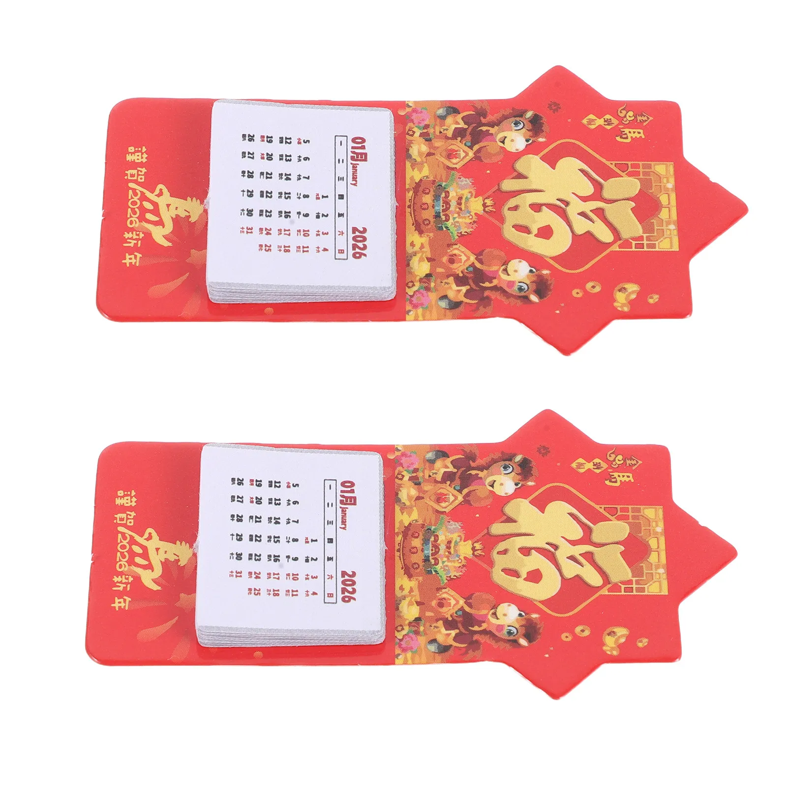

2Pcs Miniature Chinese Calendar 1:12 Scale 2026 Year of The Horse Tiny Lunar Calendar Micro Wall Decoration Dollhouse