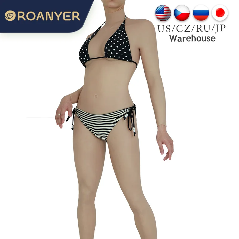 Roanyer Silicone C Cup Whole Bodysuit Crossdresser Costumes Drag Queen Transgender Man’s Chest  Artificial Tits Fake Boobs Body