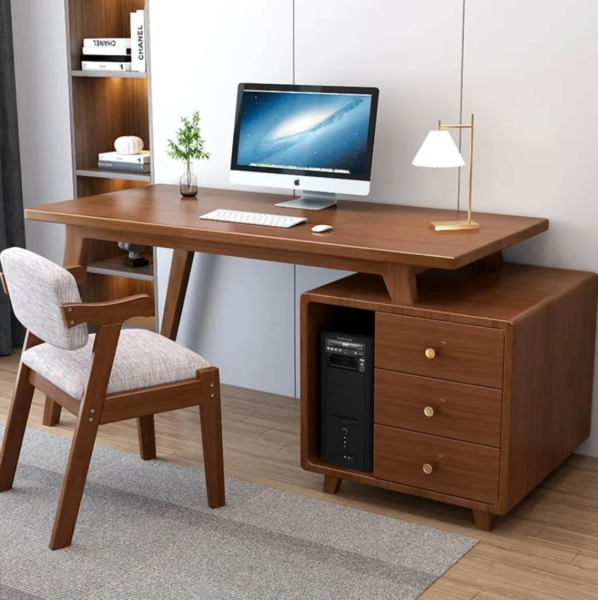 

*Solid Wood Desk, Modern Light Luxury Computer Office Desk