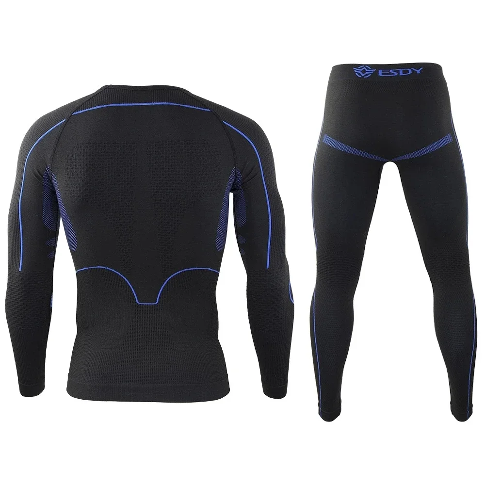 Pop ESDY Functional Underwear Men Sports Training Fitness Warm Breathable Long Johns Termico Autumn Winter Thermal Underwear Set