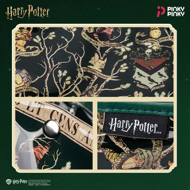 Pinky Harry Potter Shoulder Bag Black Family Handbag PVC Tote Bag for Commuting Outing Gifting for Fans Students&Office Workers