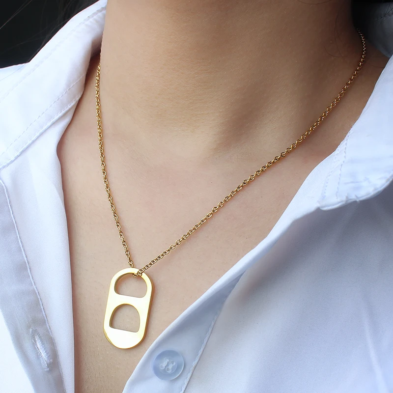 Simple Punky Hollow Eye Shape Necklace Pendants 31X18mm Unisex Stainless Steel Rolo Chain Different Chain Available
