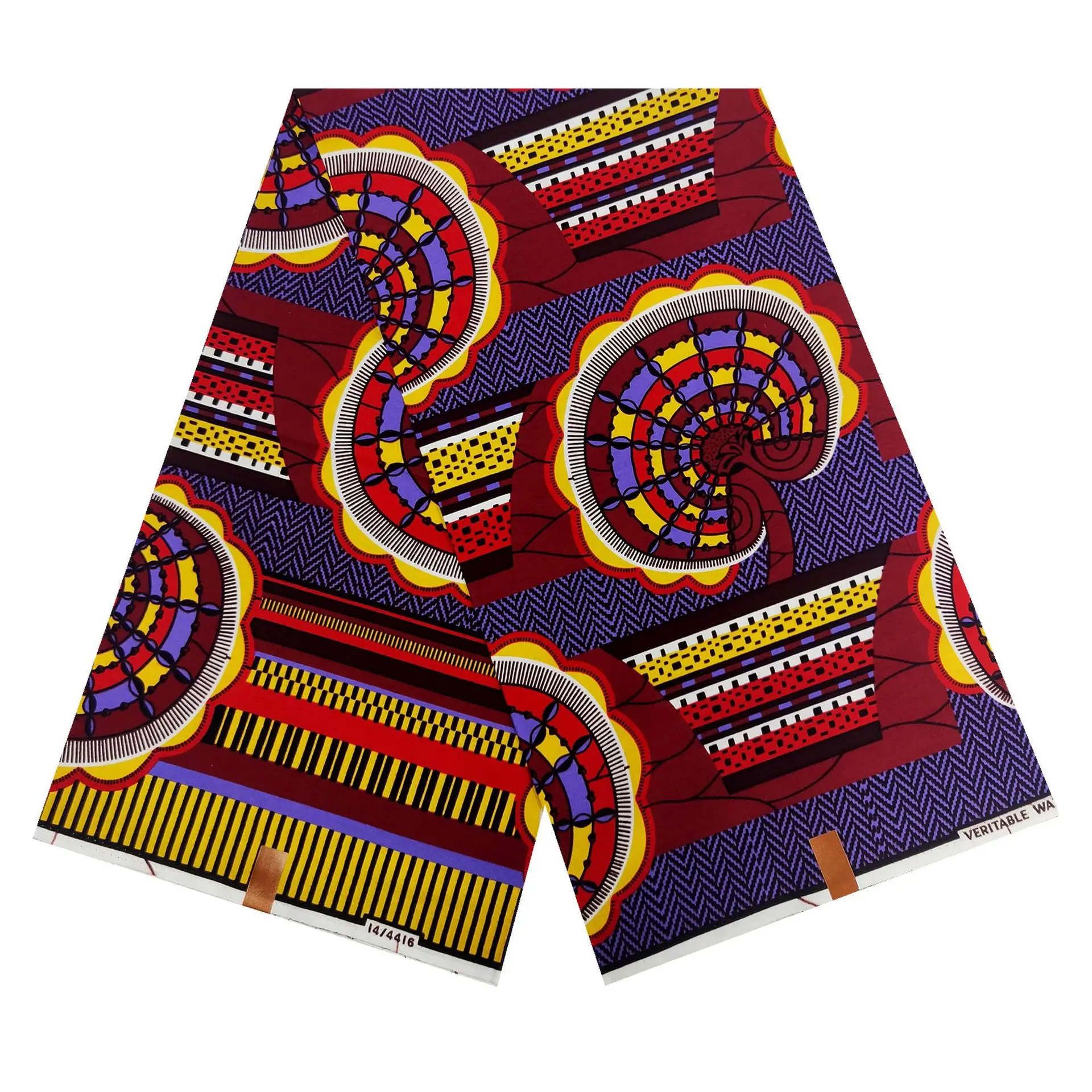 6 Yards Long African Special Printed Wax Fabric for DIY Sewing Dress Pants Sofa,Batik Cotton Fabric,24*24 Yarns,115CM Wide R1035