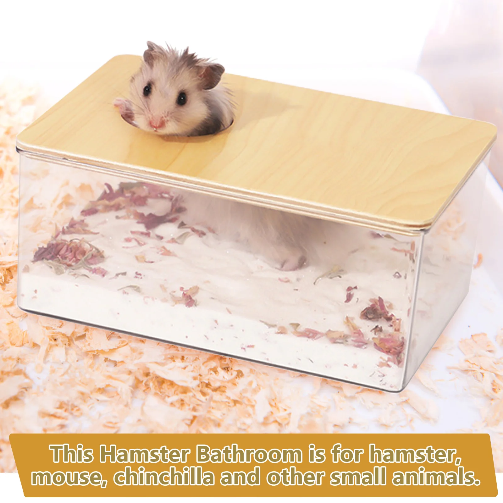 

Transparent Sand Bath Box For Hamster Chinchilla Squirrel Small Pet Cage Bathroom Reusable Clear Tub Portable Toilet Pet