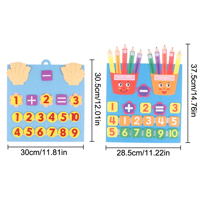 Telspeelgoed voor peuters, viltbordvingerwiskunde, leer berekening Montessori-activiteit voor de kleuterschool