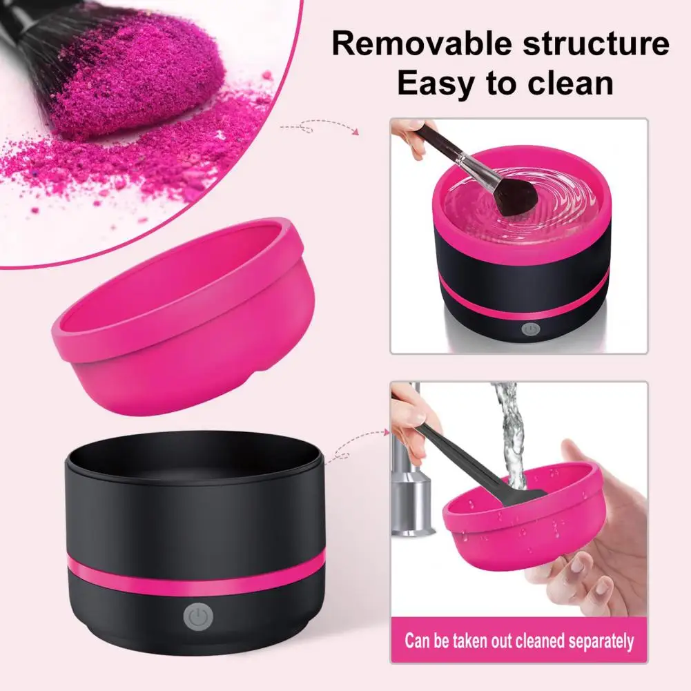 Portable Usb Makeup Brush Cleaner Machine Silicone Electric Cosmetic Brush Clean Tool Automatic Washing Spinner Gadget