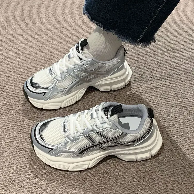 

Middle School Girls Sports Shoes Women High Quality Slim Lightweight Thin Mesh Running Shoes Soft Sole Dad Shoes Office Work