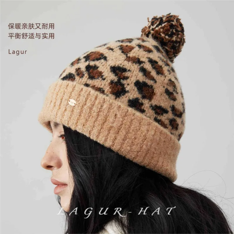 Blended knitted cap thickened warm women's ear-protecting woolen