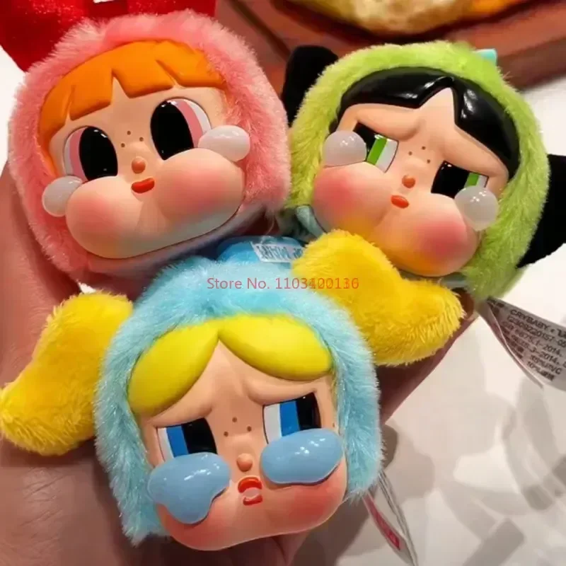 Crybaby X Powerpuff Girls Series Vinyl Face Plush Anime Figure Plush Accessory Kawaii Ornament Collection Friends Gift