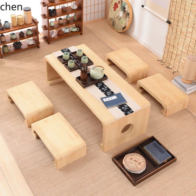 YFY Solid Wood Coffee Kang Table Balcony Low Window Sill Small Tea Table Study