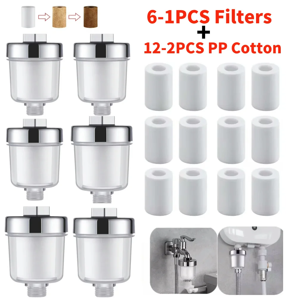 Bath Filter Transparent Bathroom Filtration System Universal Connection Switch 8-2 Micron PP Cotton Filter for Home Kitchen Tool