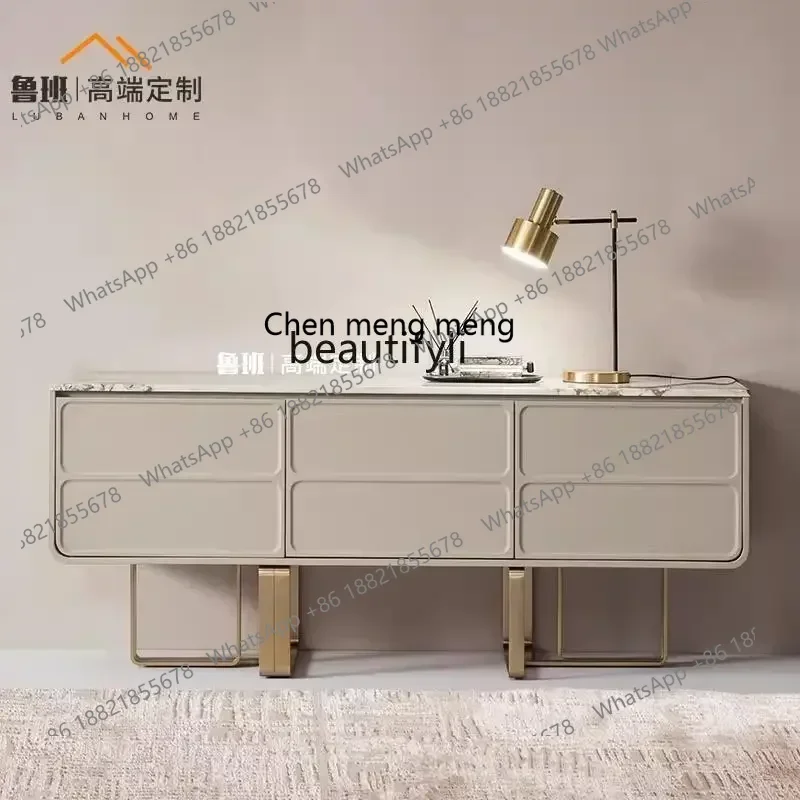 

Q178 CC Italian light luxury dining side cabinet marble high-end stainless steel natural marble53