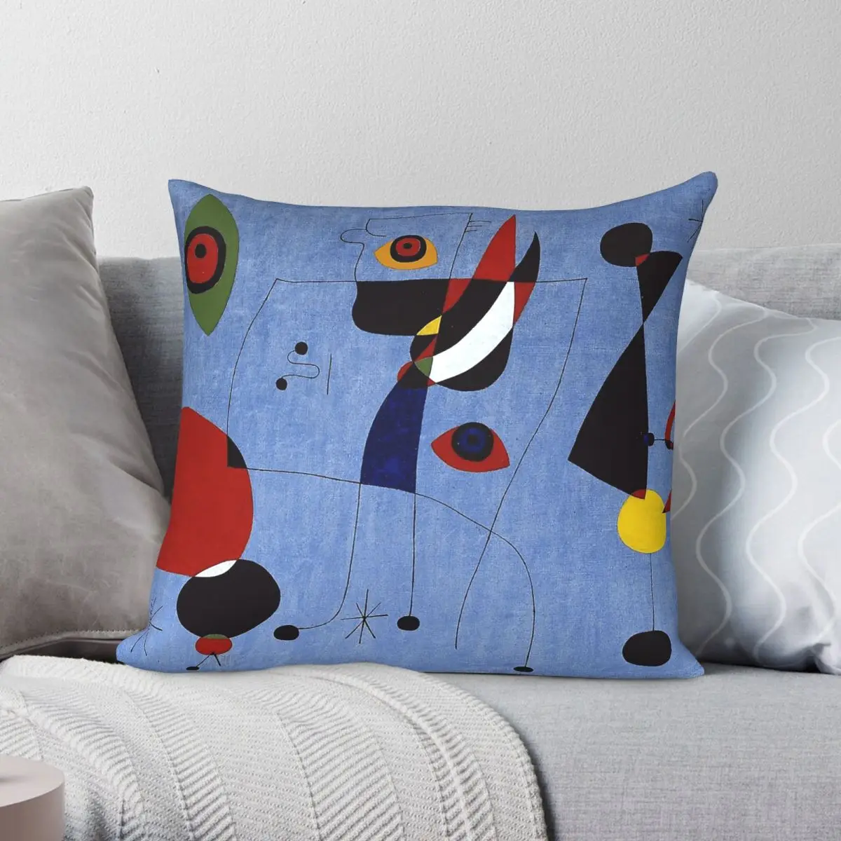 Joan Miro Artwork Square Pillowcase Polyester Linen Velvet Pattern Zip Decorative Throw Pillow Case Car Cushion Cover 18