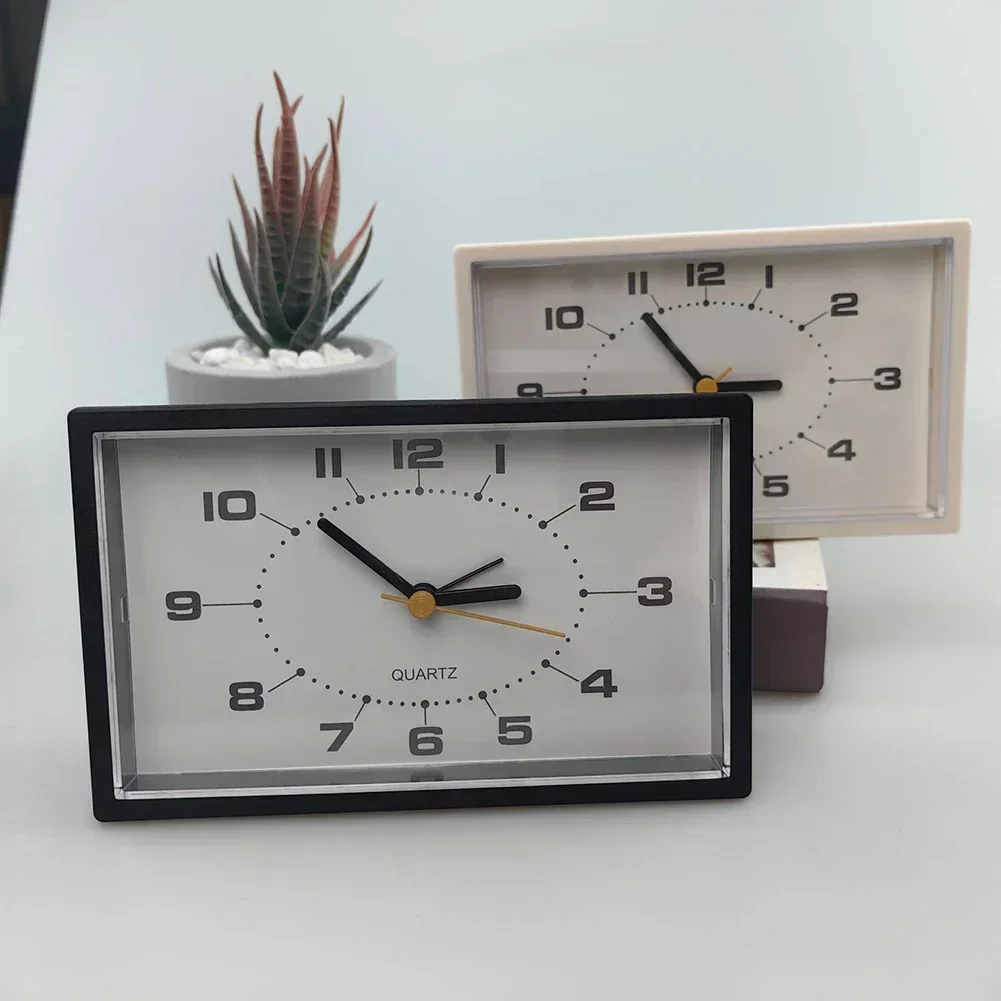 Small Desk Silent Luminous Alarm Clocks Non-ticking Analog Quartz Clock With Light Snooze Office Bedroom Decor