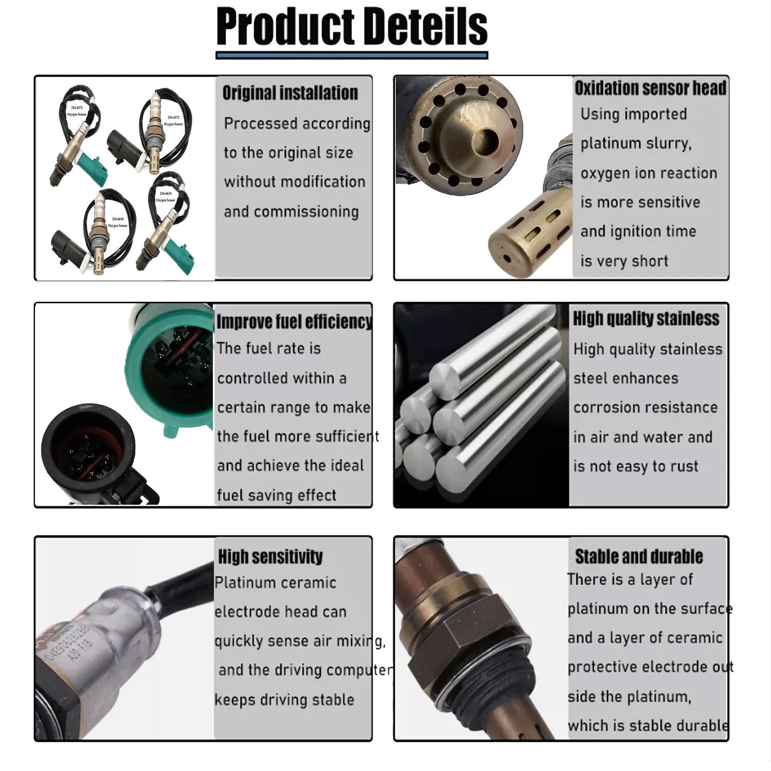 Sensor de oxígeno O2 aguas arriba 234-4372 234-4610 para 2007 2008 2009 Lincoln MKX MKZ Mazda CX-9 Ford Edge Lambda delantera trasera