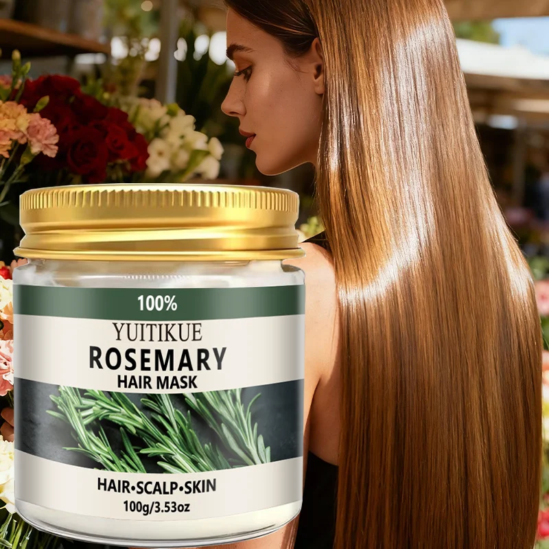 YUITIKUE 100% Rosemary Hair Mask | 3-in-1 Care For Hair, Scalp & Skin | Natural Nourishment & Gentle Hydration Treatment 100g