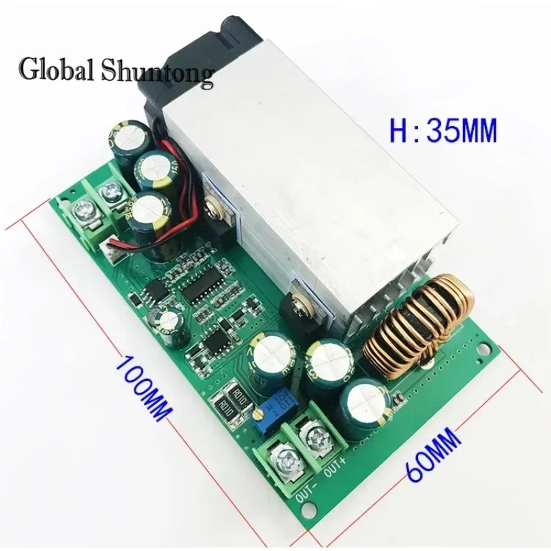 DC-DC 600W 25A Step Down Power Supply w/ Fan Buck Adjustable Voltage Converter Module 12-75V to 2.5-50V For arduino Board Module