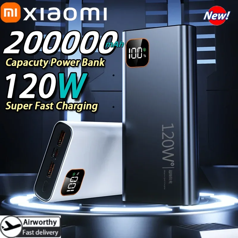Xiaomi 500000 мАч Power Bank высокой емкости 120 Вт Быстрая зарядка Powerbank Портативное зарядное устройство для iPhone Samsung Huawei 2025 Xiaomi 500000 мАч Power Bank высокой емкости 120 Вт Быстрая зарядка Powerbank Портативное зарядное устройство для iPhone Samsung Huawei 2025