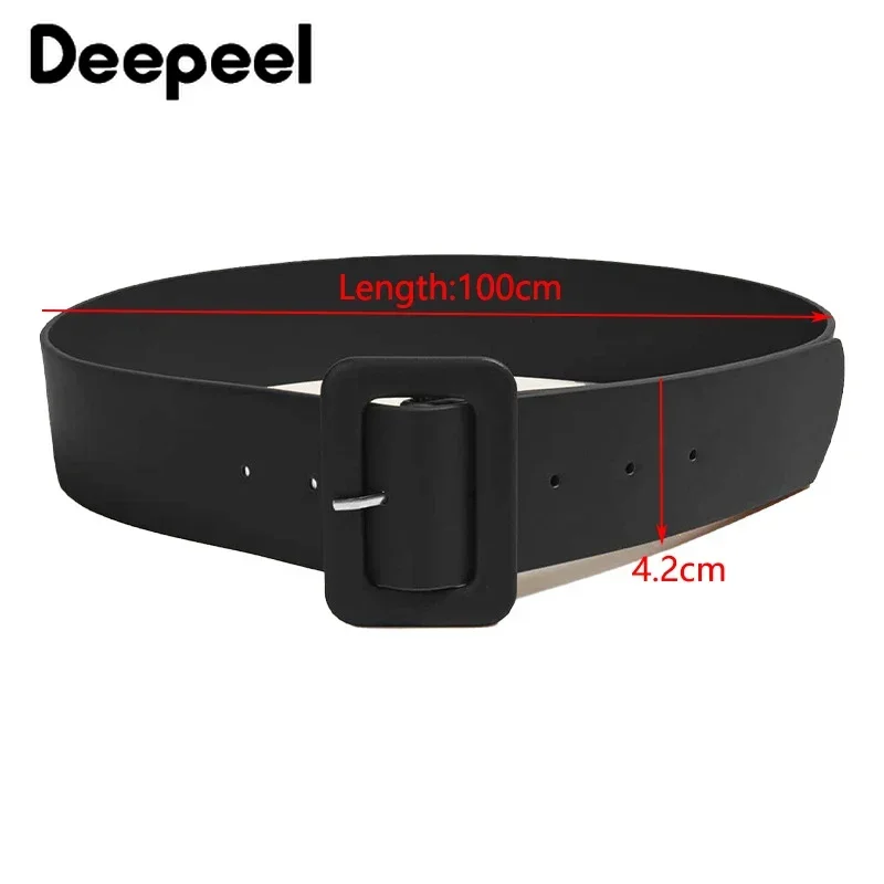 1Pc 4.2*90cm Ladies Fashion Pin Buckle Wide Belt Women\'s Skirt Sweater Decorative Corset Belts Leather Crafts Candy Waistband