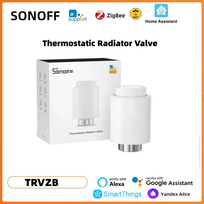 SONOFF-Vanne thermostatique intelligente TRV Zigbee, contrôle de la température du chauffage domestique, ZHA, MQTT, Ewelink, TRVZB, Alexa, Google