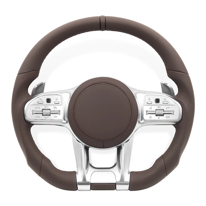 

Кожаный спортивный руль подходит для Mercedes Benz AMG W205 W213 W222 W204 A45 W212 G63 C63 C63S GLE GLC GLA GLS Автомобильные аксессуары
