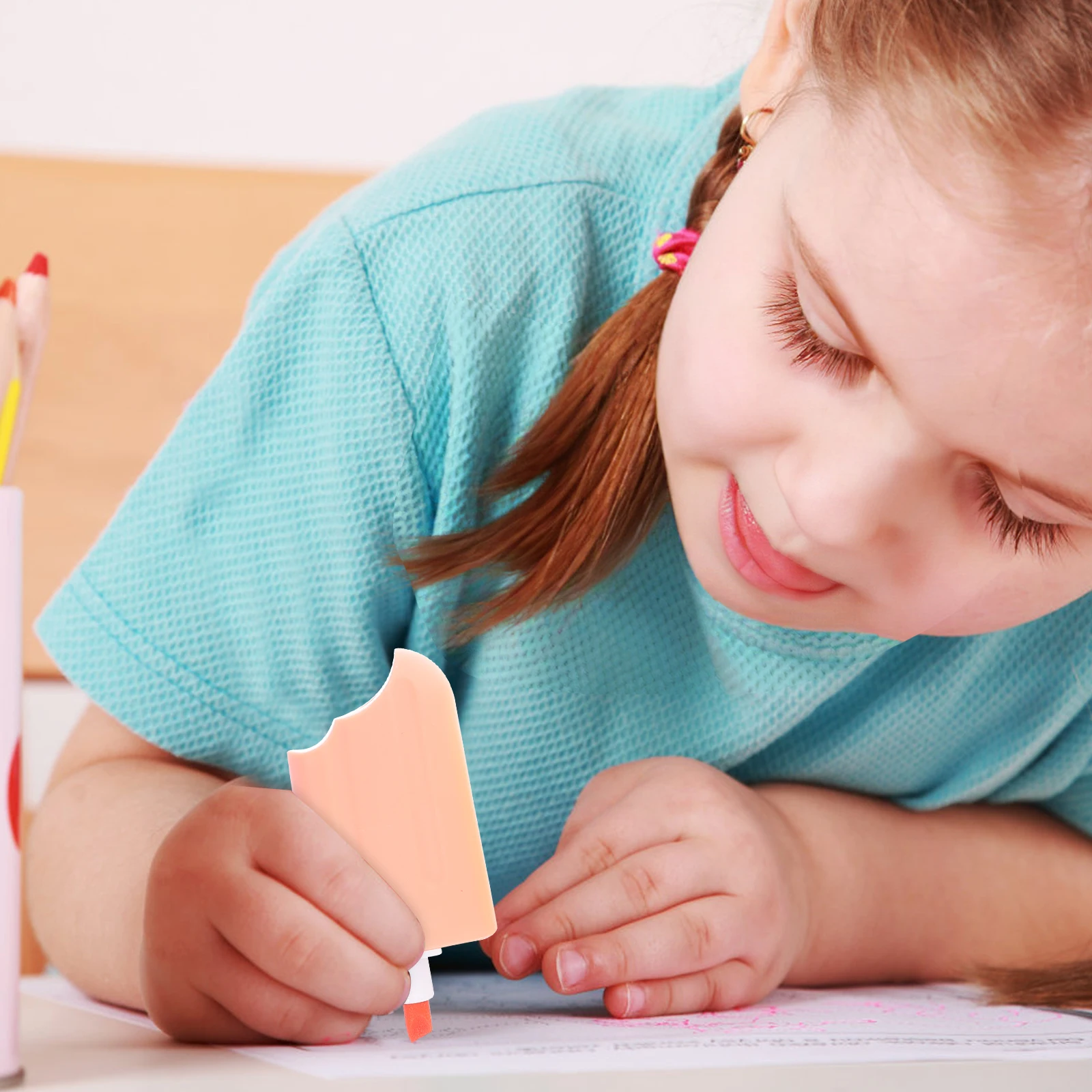 

6 шт., ручки-маркеры в форме мороженого ярких цветов, яркие флуоресцентные маркеры для школы, офиса, рисования, студентов, канцелярские принадлежности