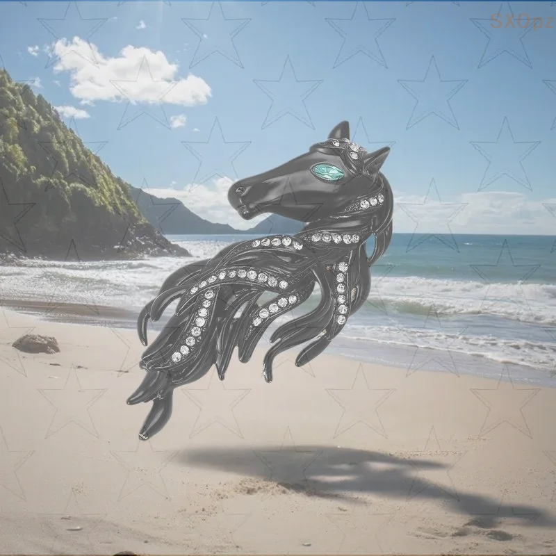 دبابيس رأس الحصان من حجر الراين قابلة للتكيف للنساء، تضيف التألق إلى أي ملابس غير رسمية أو فستان الحفلات