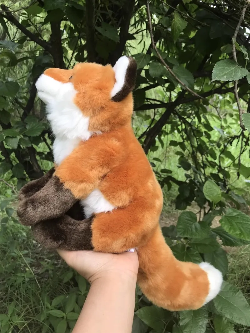 FoxFireF Soft Red Fox Doll Fox Doll Skin Fox Cloth Plush Toy Lifelike Animals Simulation Stuffed Doll Kawaii Toy Gifts