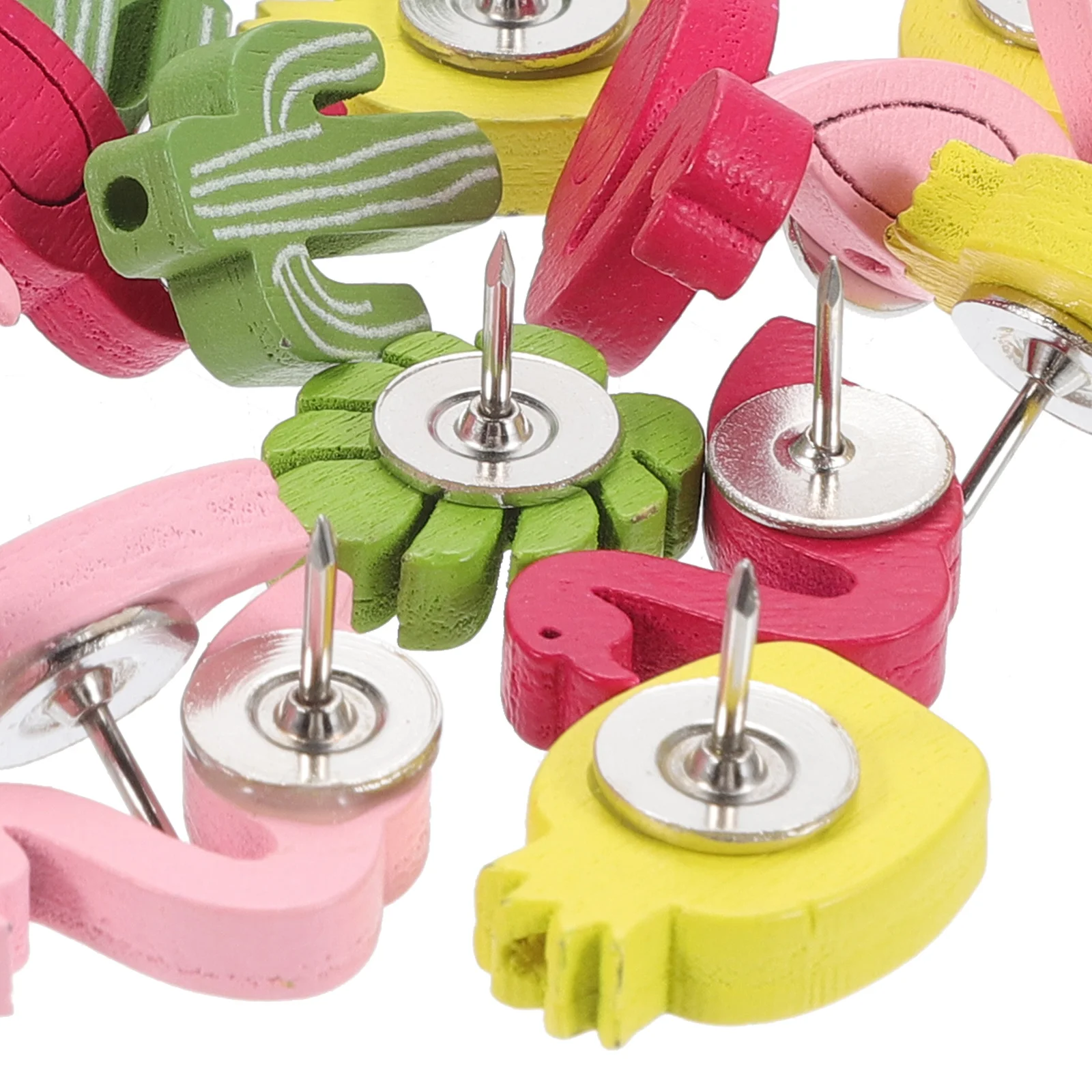 

30Pcs Wall Decoration Pushpins Multi-Function Decorative Wooden Push Pin Bulletin Board Cork Board Thumb Tacks Office