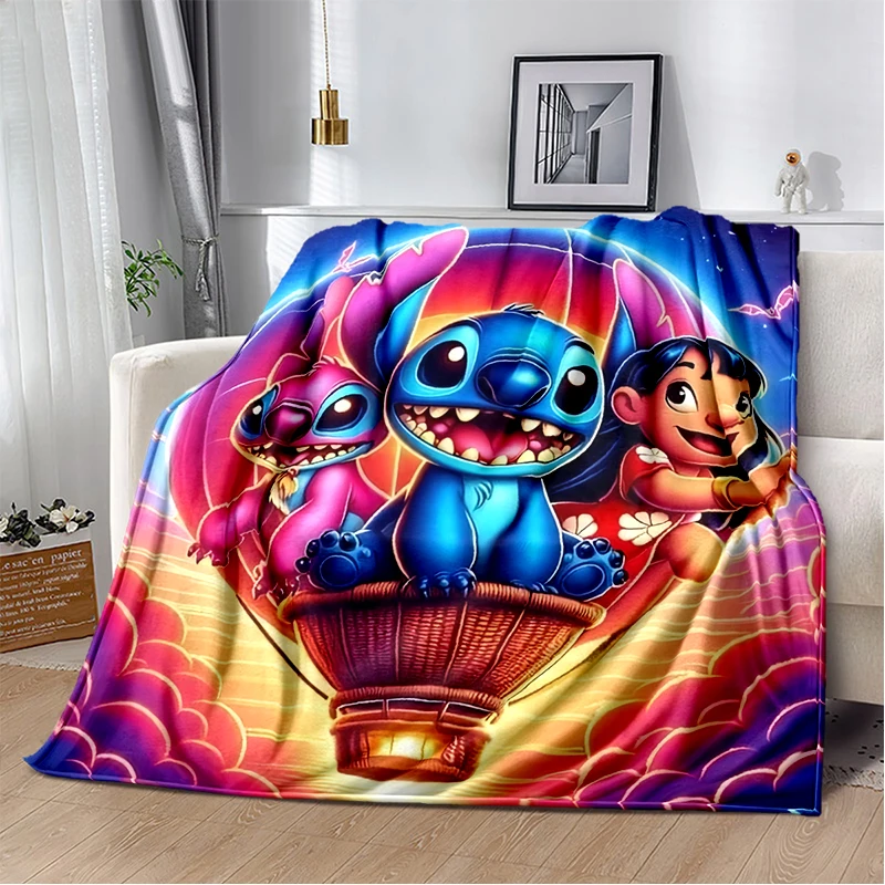 Leuke Lilo Stitch 2 Cartoon 2025 Nieuwe Stijl Cadeau Zachte Pluche Deken, Flanel Gooi Deken voor Woonkamer Slaapkamer Bank Kids Cover